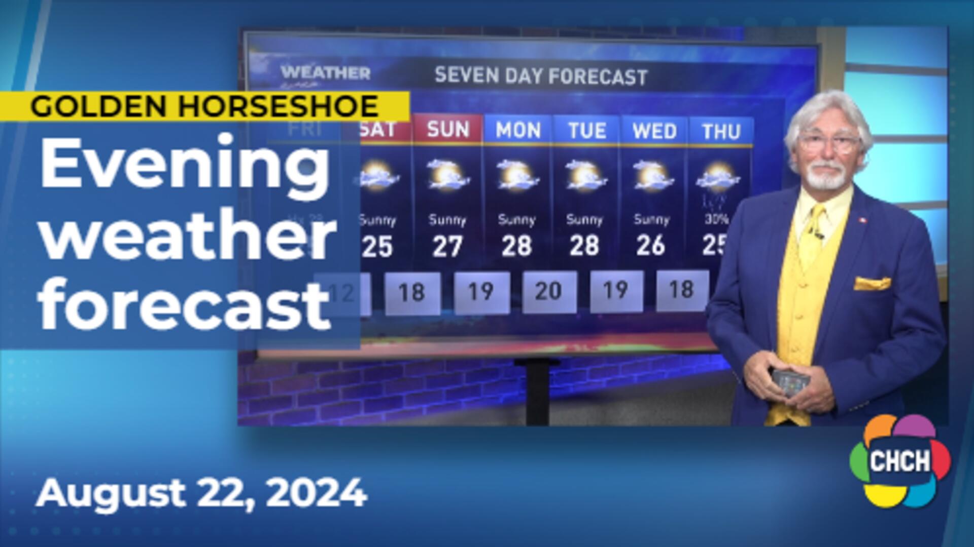 Evening weather forecast for August 22, 2024