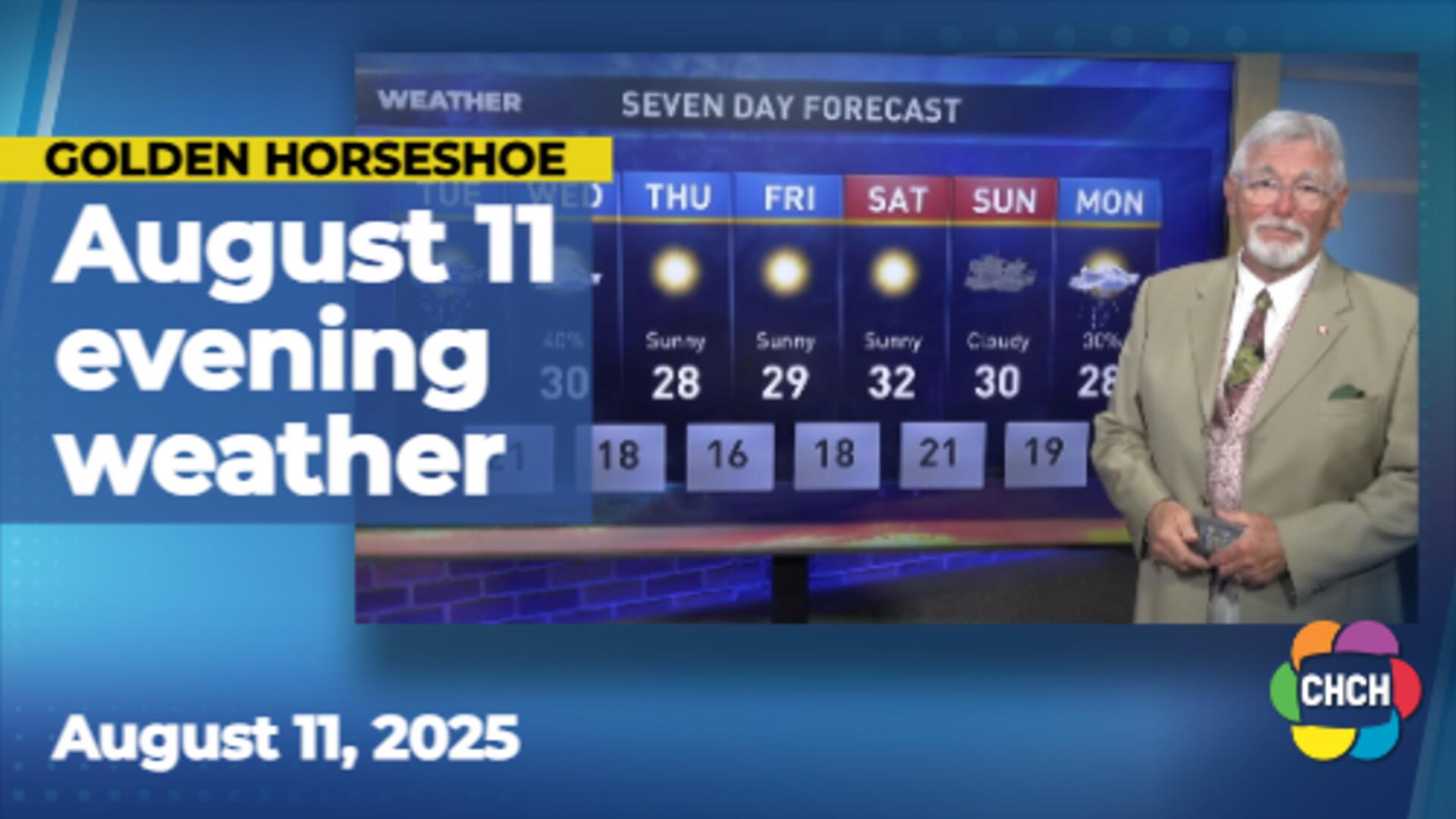 Evening weather forecast for August 11, 2025