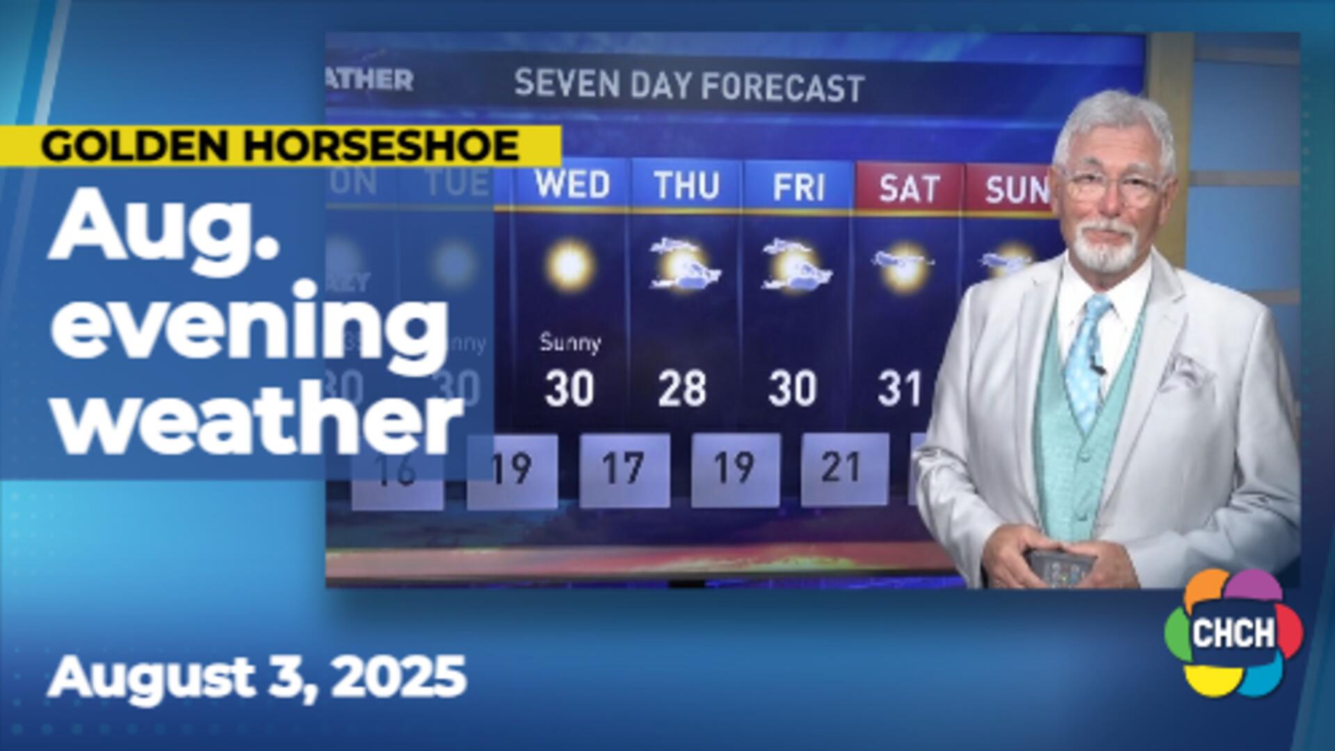 Evening weather forecast for August 3, 2025