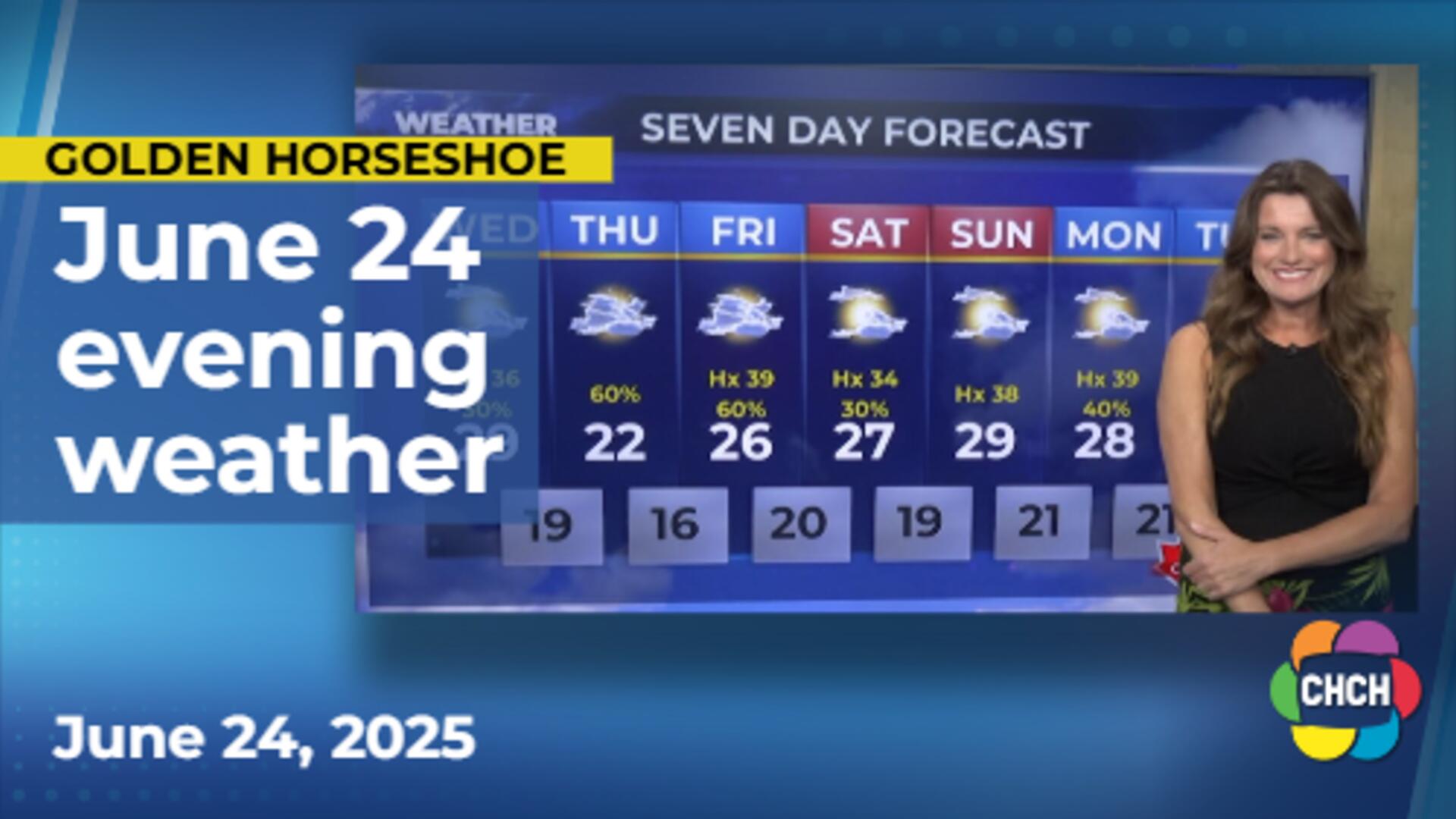 Evening weather forecast for June 24, 2025