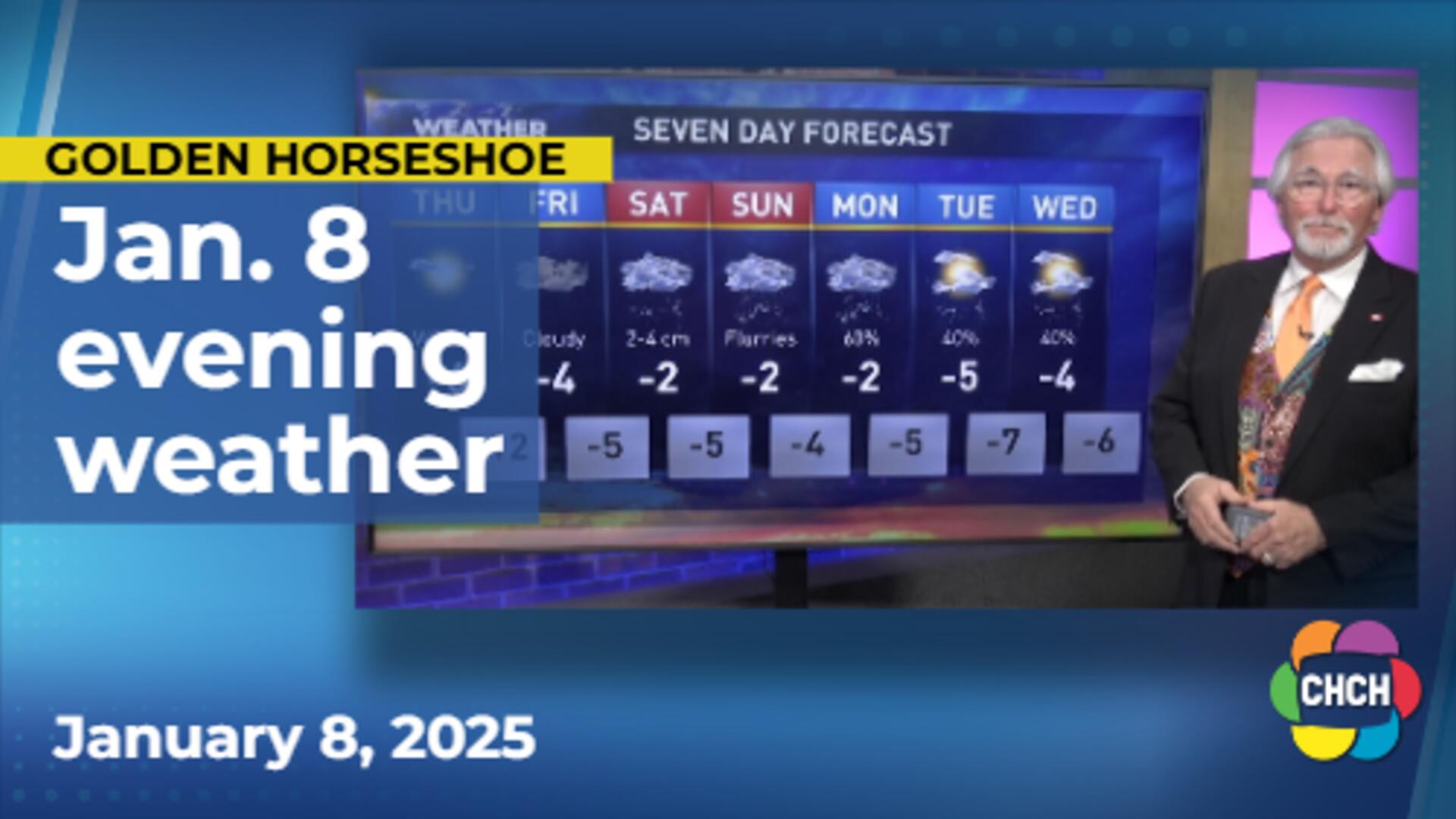 Evening weather forecast for January 8, 2025