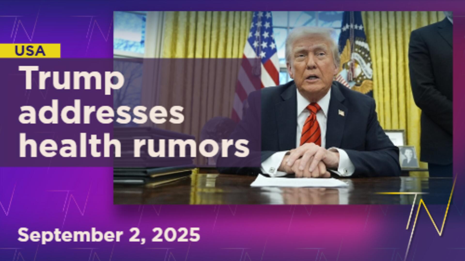 Trump returns to Oval Office after online theories about his health surface