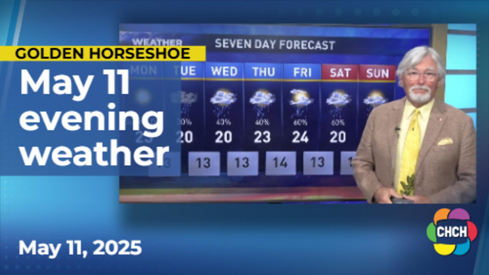 Evening weather forecast for May 11, 2025