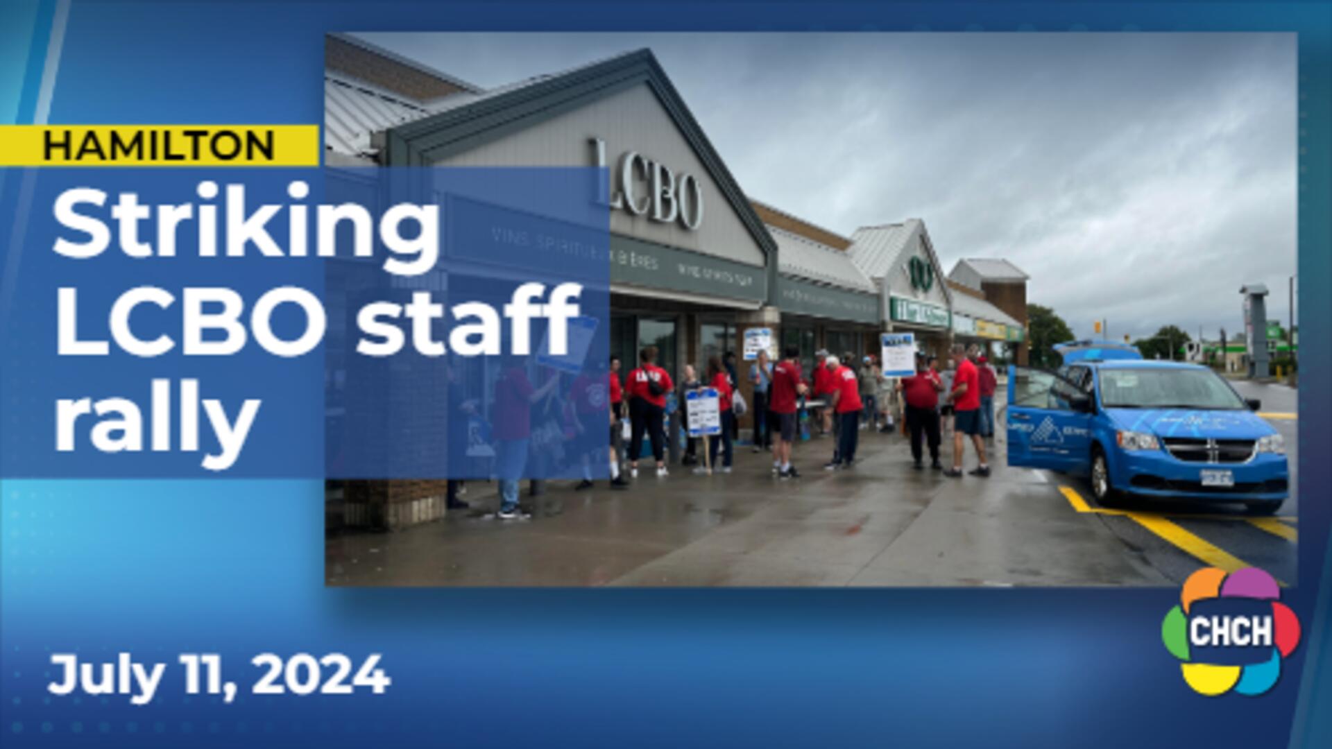 Striking LCBO workers rally in Hamilton alongside other unions