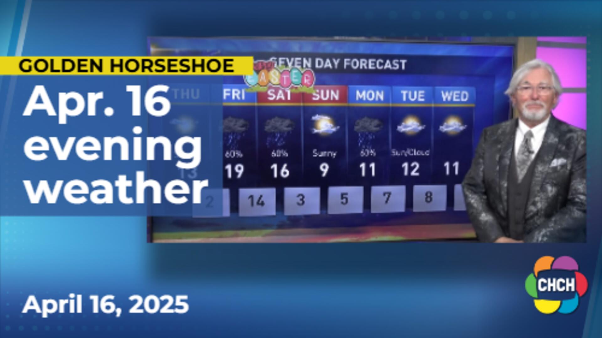 Evening weather forecast for April 16, 2025
