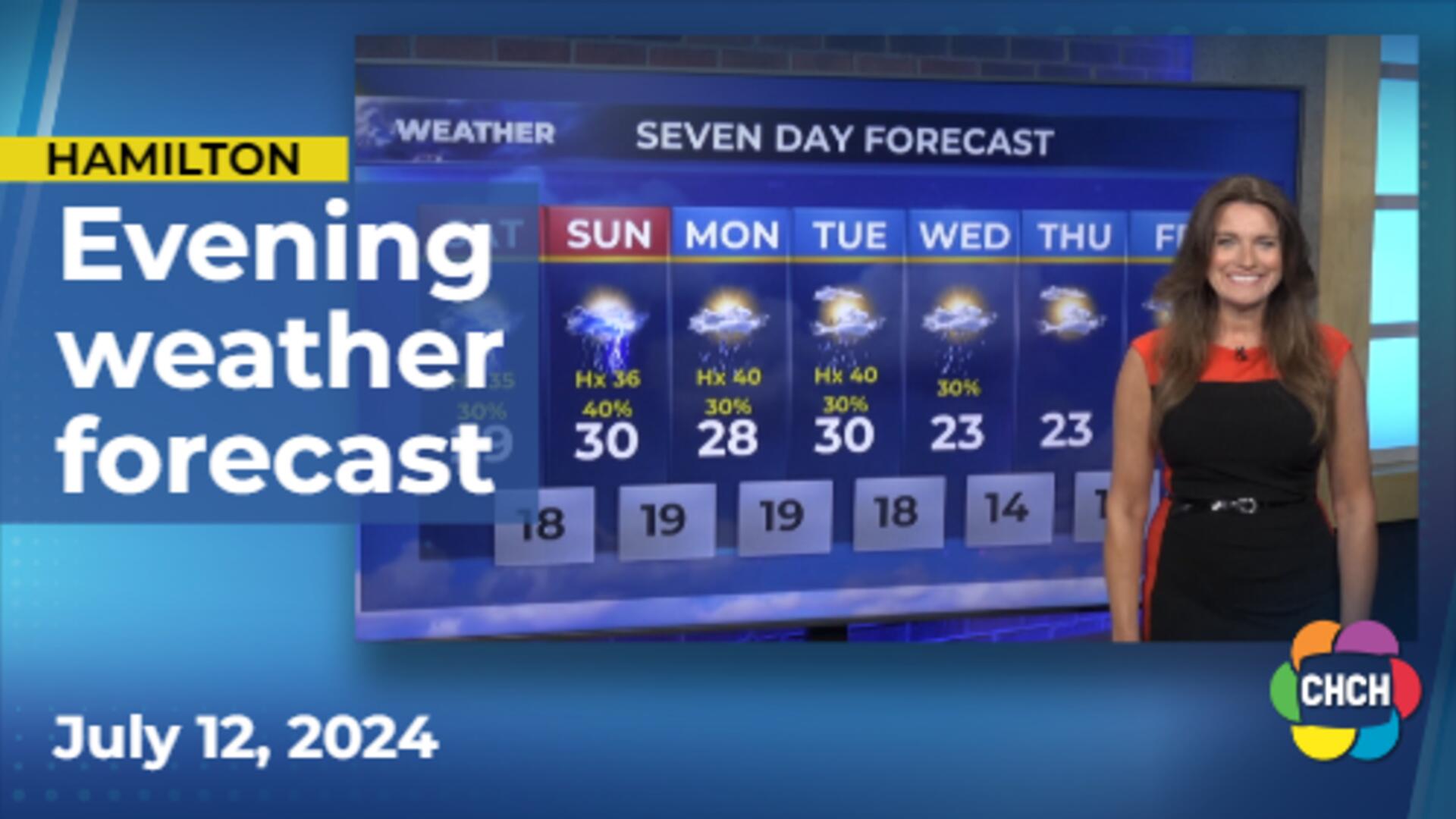 Evening weather forecast for July 12, 2024