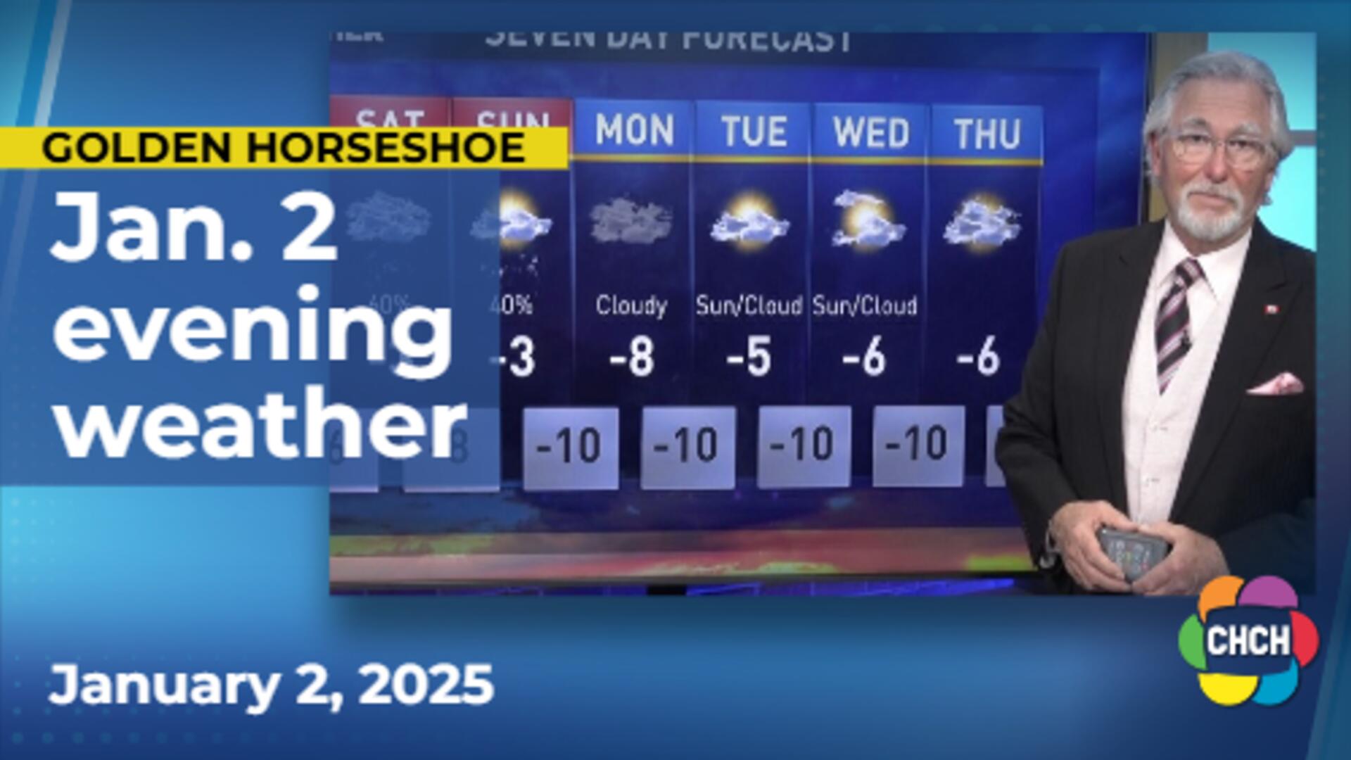 Evening weather forecast for January 2 , 2025