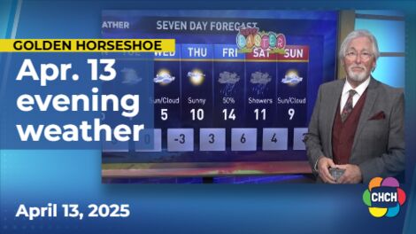 Evening weather forecast for April 13, 2025