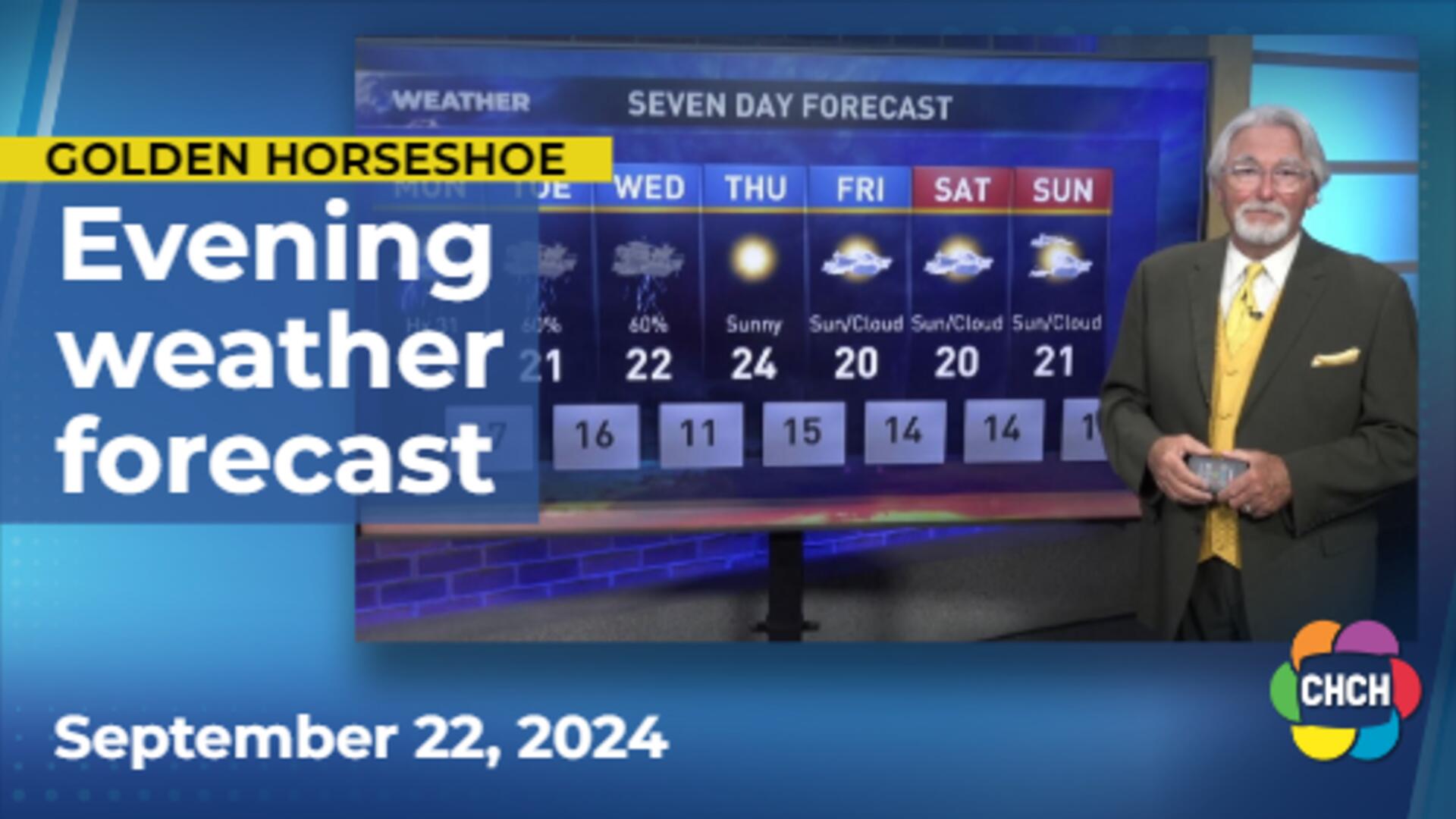 Evening weather forecast for September 22, 2024