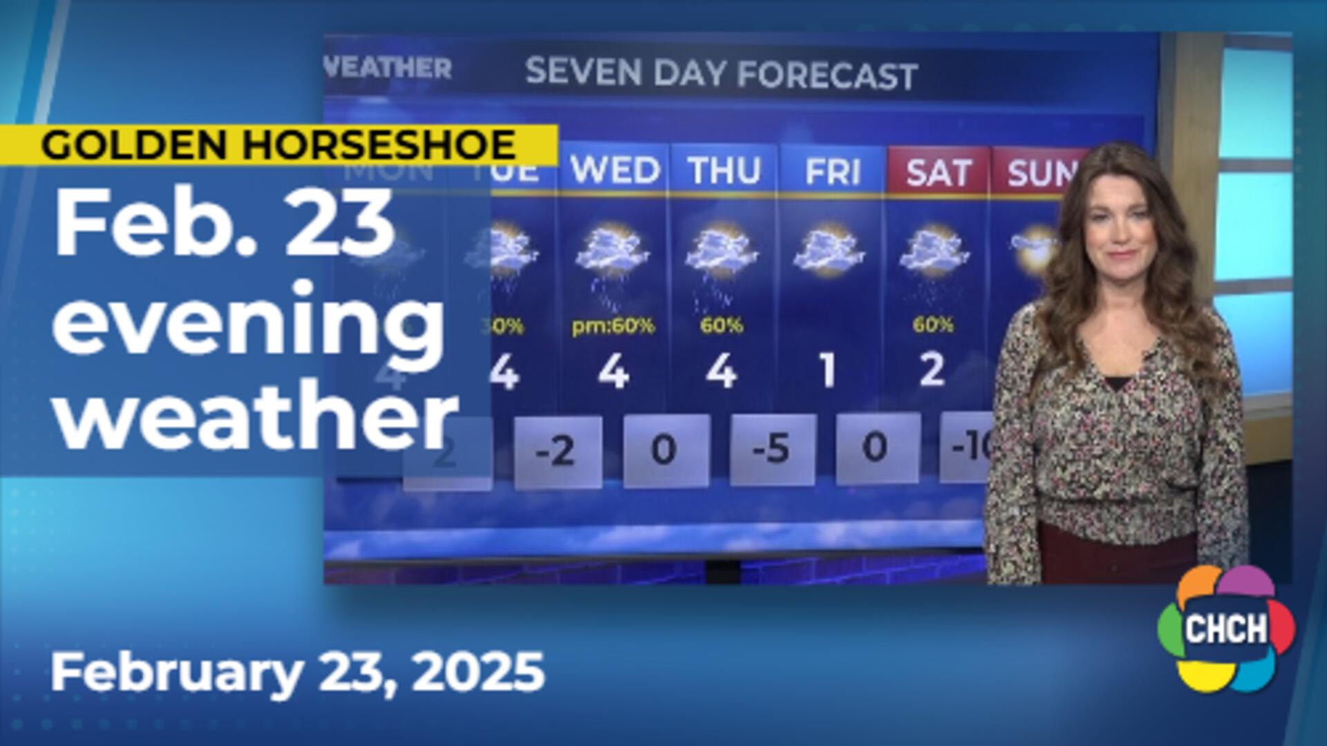 Evening weather forecast for February 23, 2025