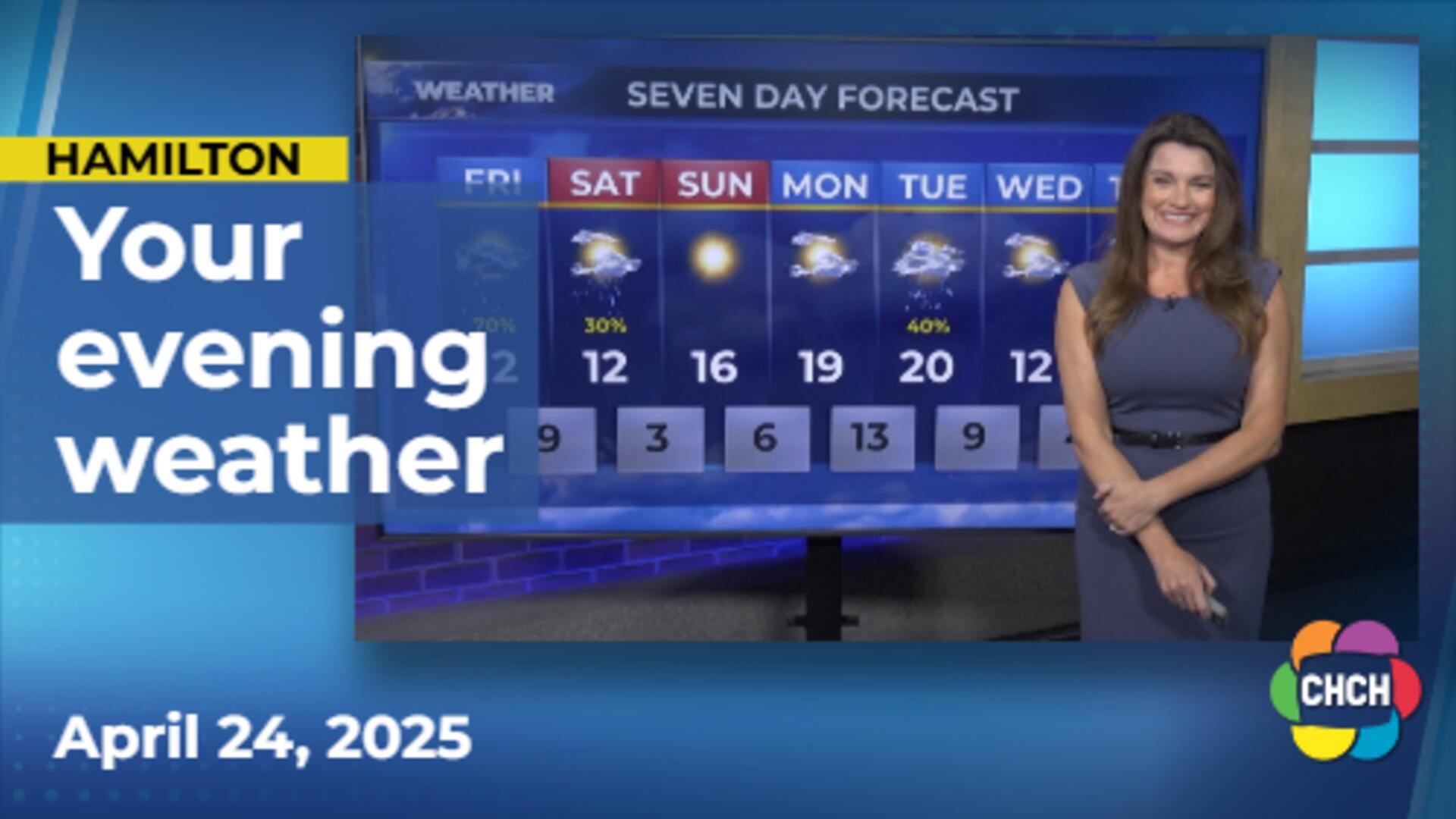 Evening weather forecast for April 24, 2025