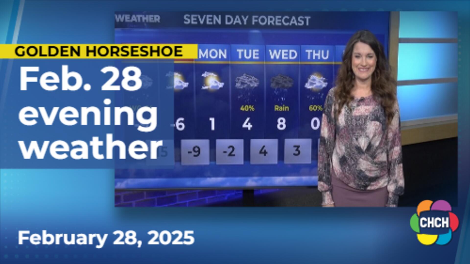 Evening weather forecast for February 28, 2025