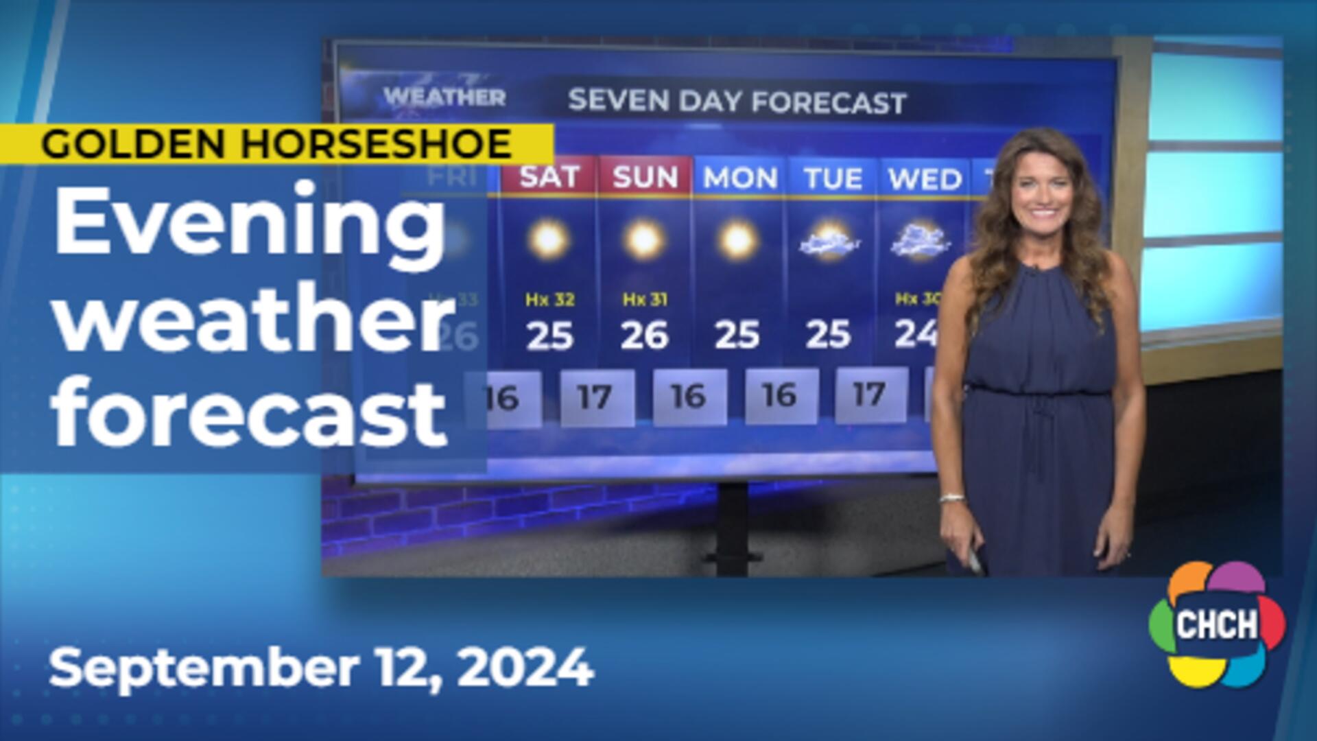 Evening weather forecast for September 12, 2024