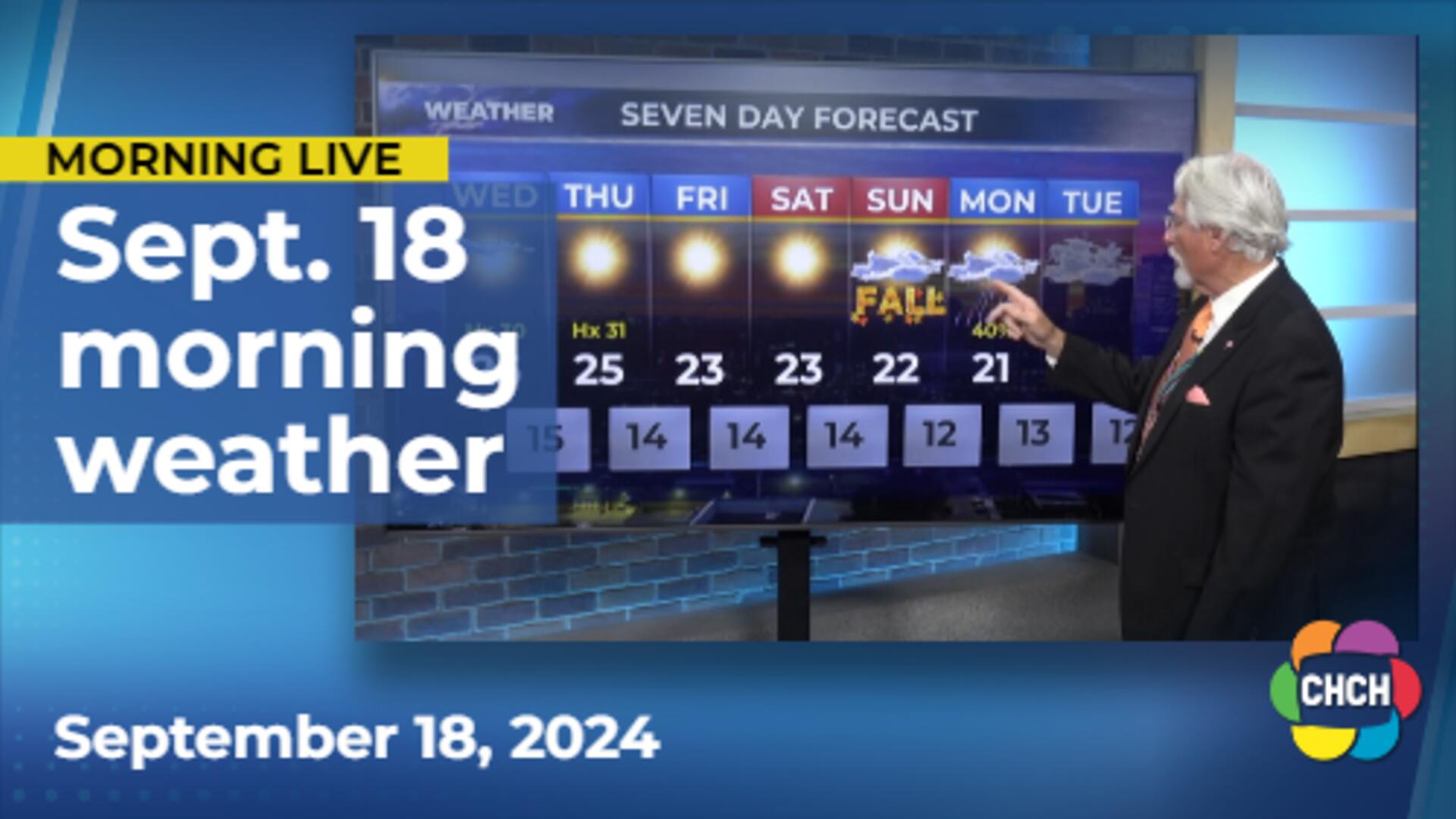 Morning weather forecast for September 18, 2024