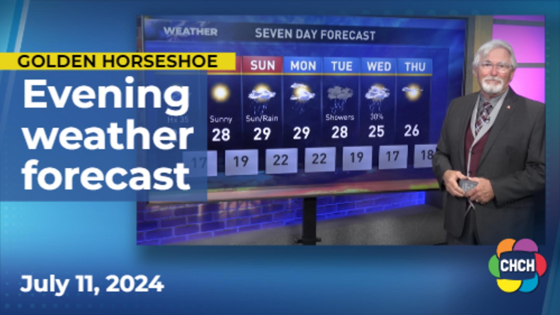 Evening weather forecast for July 11, 2024