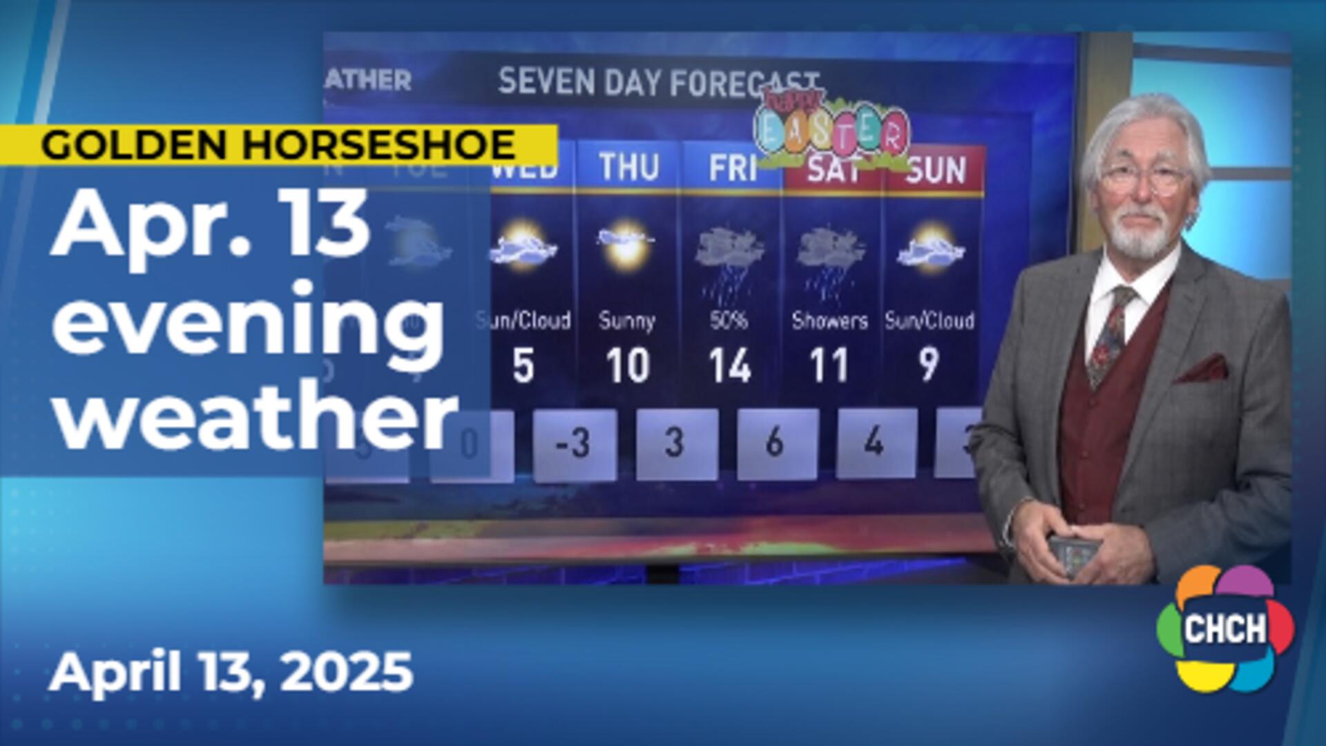 Evening weather forecast for April 13, 2025