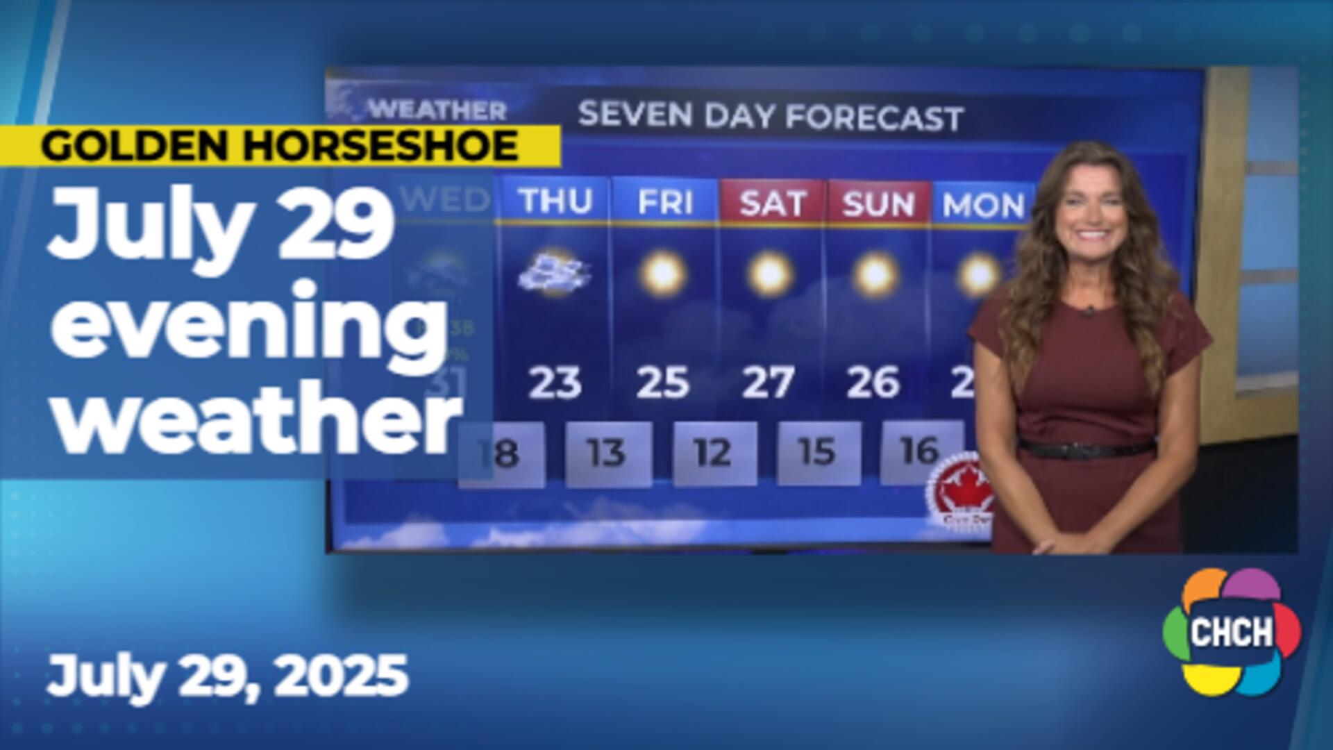 Evening weather forecast for July 29, 2025