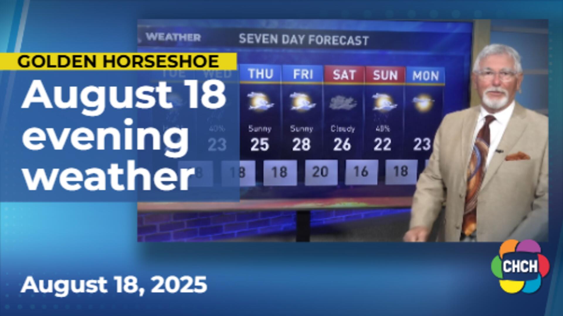 Evening weather forecast for August 18, 2025