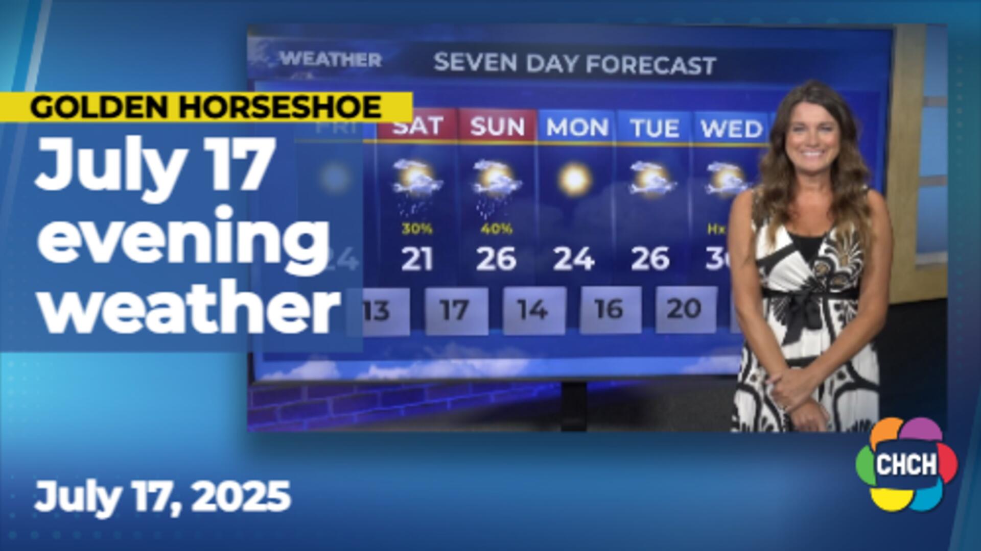 Evening weather forecast for July 17, 2025