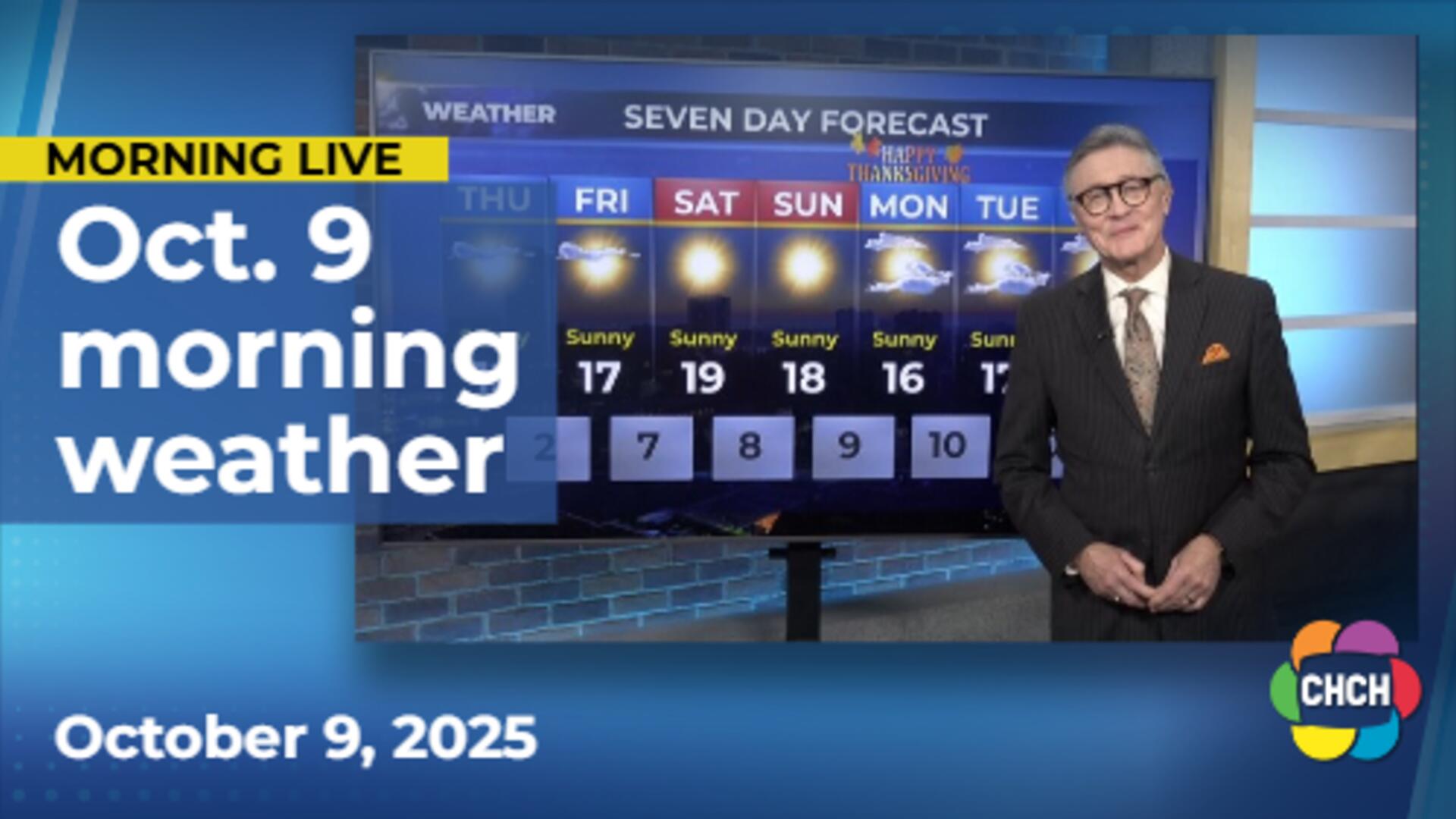 Morning weather forecast for Oct.  9, 2025
