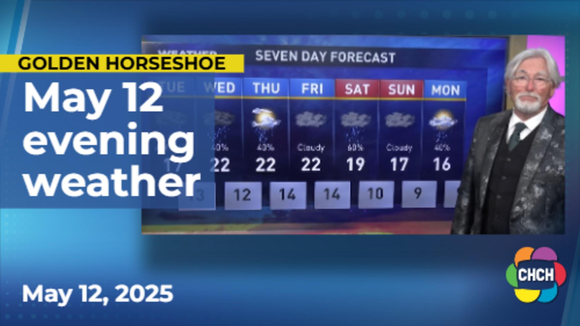 Evening weather forecast for May 12, 2025